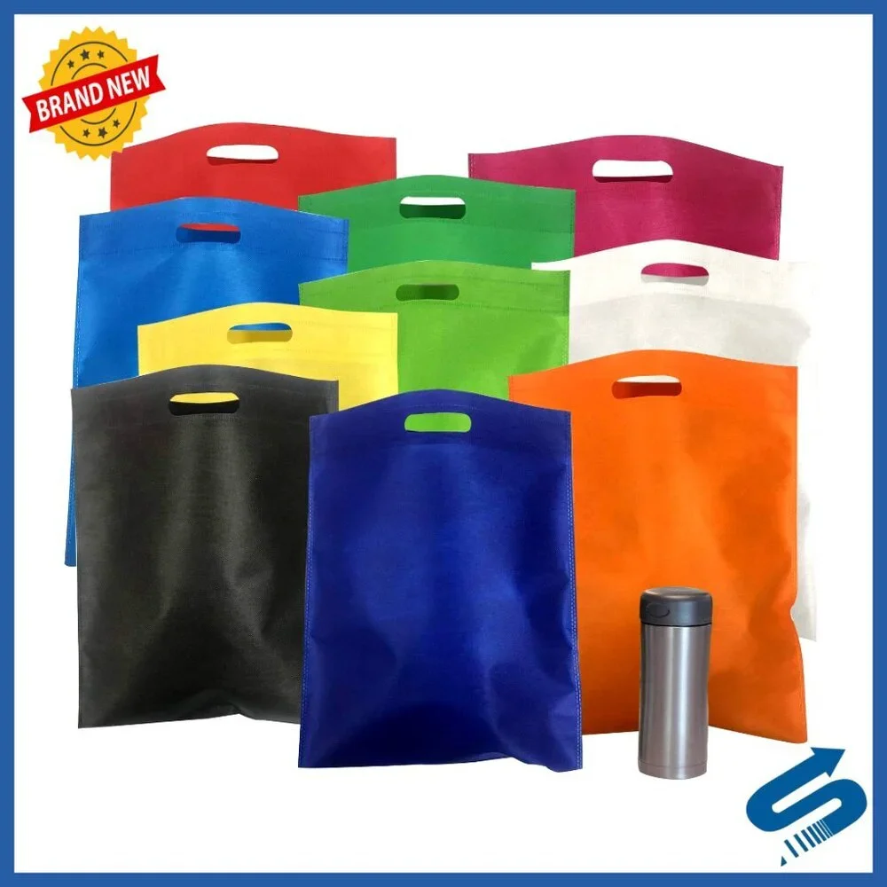 Bulk Pack Reusable Grocery Tote Bags Mega 50 Pack Large Cutout Handle